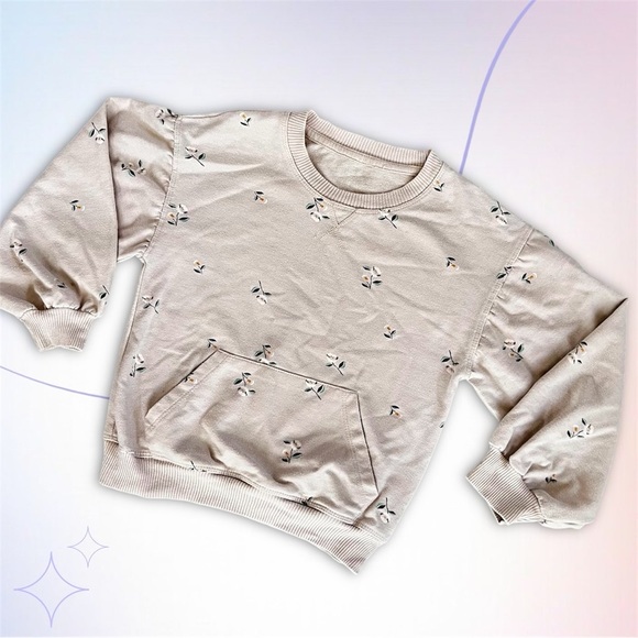 Jessica Simpson Cream Tan White Floral Jogger Set Top & Pants Size 6X - Picture 2 of 6